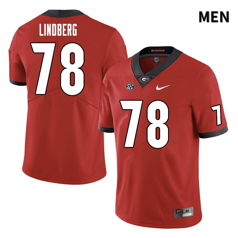 Georgia Bulldogs Men's Chad Lindberg #78 Red Stitched College UGA Football Jersey 23BK013FF